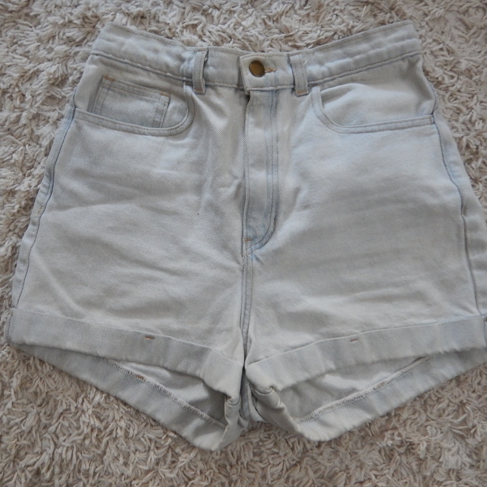 American Apparel Lightwash Denim High-Waist Short